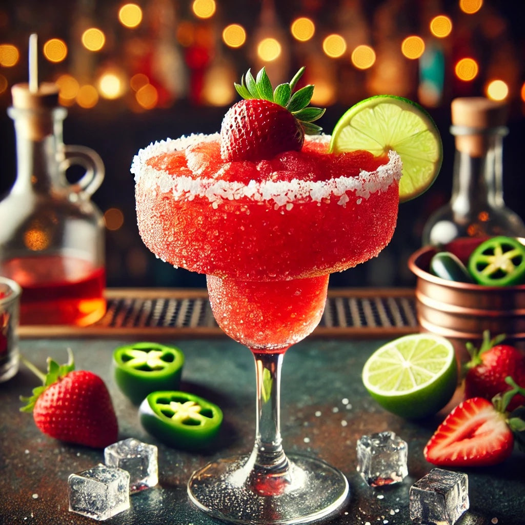 Hot Pepper Blended Strawberry Margarita